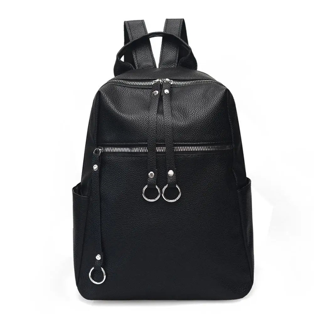 Women Pu Leather Backpack Large Capacity School Bag