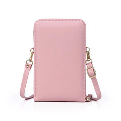 Women Solid Soft Leather Shoulder Bag Multi-function Zipper Messenger