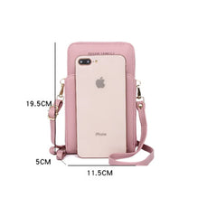 Women Solid Soft Leather Shoulder Bag Multi-function Zipper Messenger