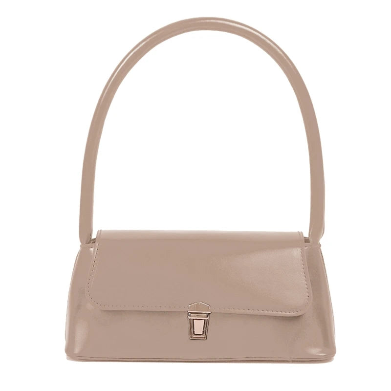 Vintage PU Leather Underarm Bag Women Small Shoulder Tote