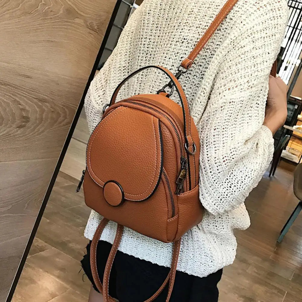 Women Mini Backpack Soft Faux Leather Handbag Satchel Bag