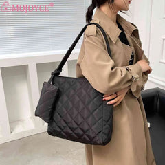 Women Solid Zipper Shoulder Bag Large Capacity Underarm Bag