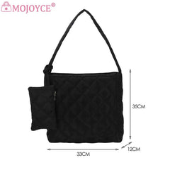 Women Solid Zipper Shoulder Bag Large Capacity Underarm Bag