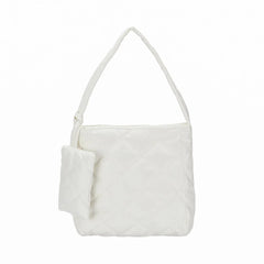Women Solid Zipper Shoulder Bag Large Capacity Underarm Bag