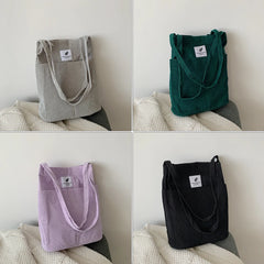 Women Corduroy Shoulder Bag Tote Crossbody Handbag