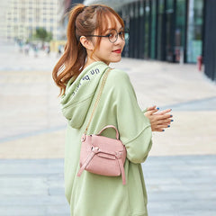 Women Solid Leather Shoulder Bag PU Leather Crossbody Handbag