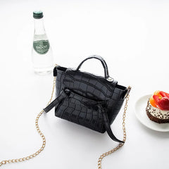 Women Solid Leather Shoulder Bag PU Leather Crossbody Handbag