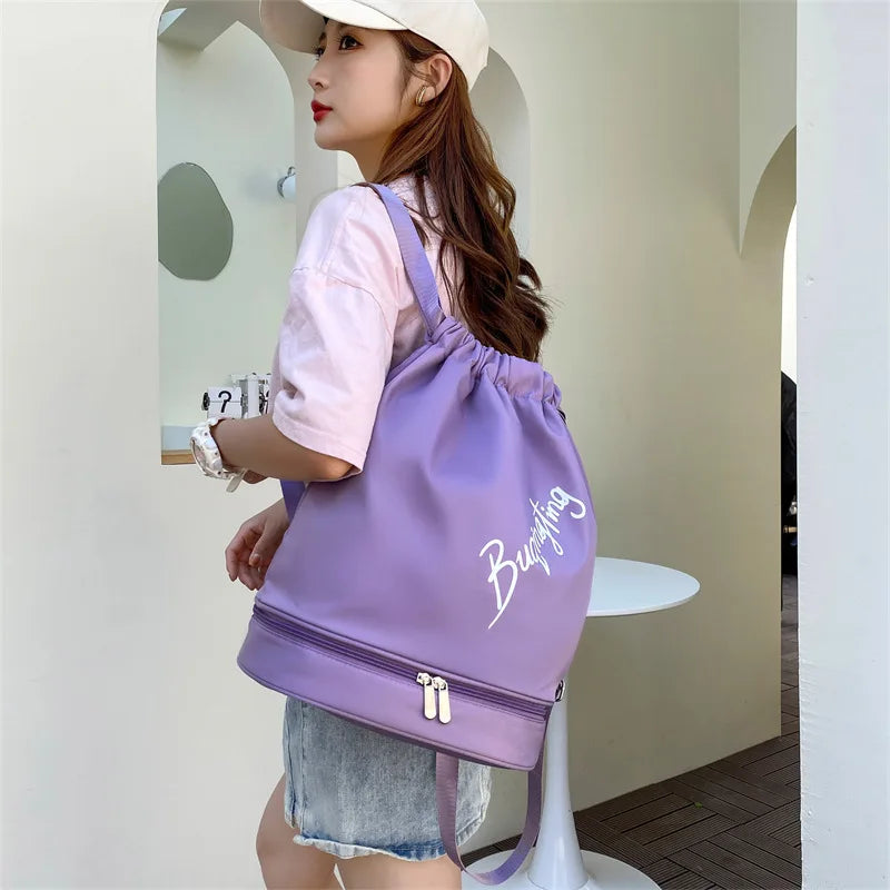 Women Sports Gym Backpack Travel Dry Wet Bag Handbag Multifunction