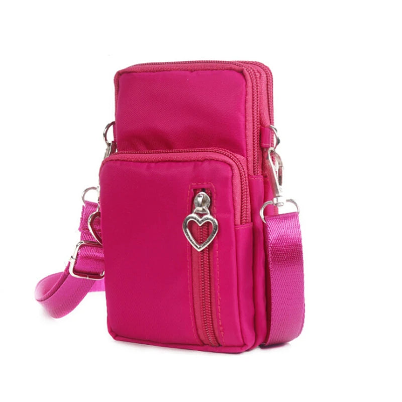 Women Sports Square Bag Mini Cellphone Pouch Crossbody Shoulder Bags
