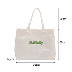 Women PVC Canvas Large Capacity Shoulder Bag Vintage Printing Ladies Bucket Hand