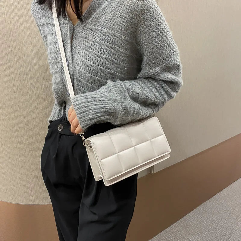 Women Square Bag Female Temperament Plaid Shoulder Bag