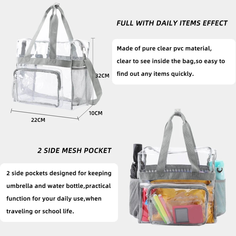 Transparent Shoulder Bag PVC Clear Handbag Waterproof Tote Bag