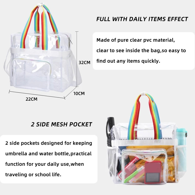 Transparent Shoulder Bag PVC Clear Handbag Waterproof Tote Bag