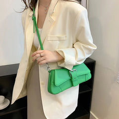 Square Leather Crossbody Bag Women's Messenger Purse Handbag