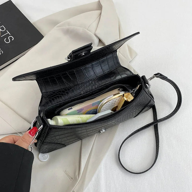 Square Leather Crossbody Bag Women's Messenger Purse Handbag