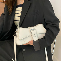 Square Leather Crossbody Bag Women's Messenger Purse Handbag