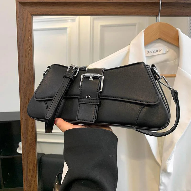 Square Leather Crossbody Bag Women's Messenger Purse Handbag