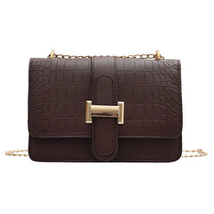 Stone Pattern Shoulder Bag Women Chain Cover Handbag Female Crossbody Messenger