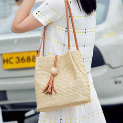 Bohemian Rattan Beach Crossbody Bag