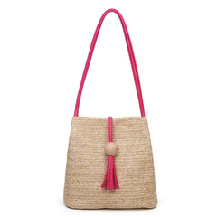 Bohemian Rattan Beach Handbag Summer Tassel Beach Bag