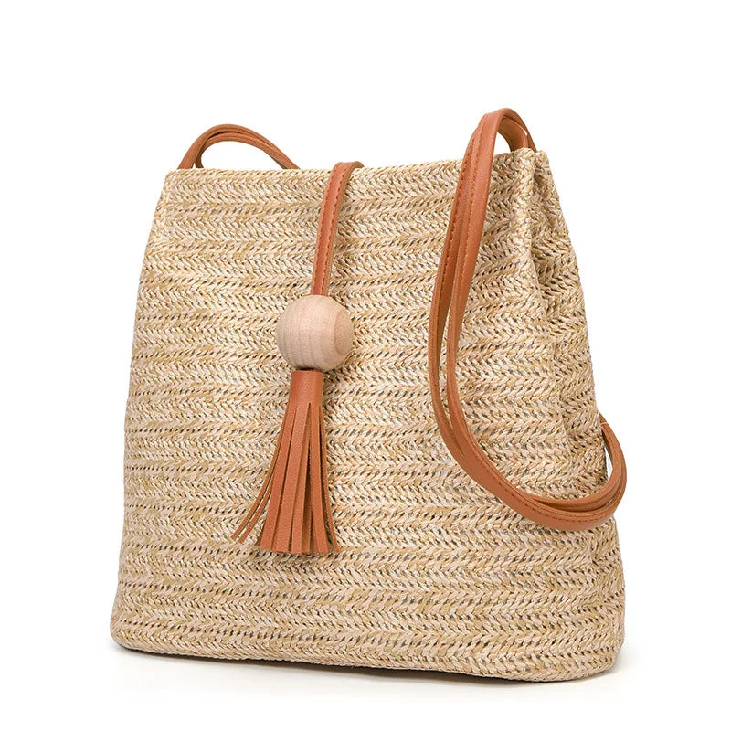 Bohemian Rattan Beach Crossbody Bag