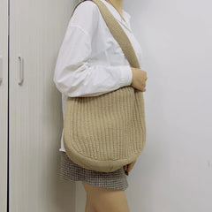 Women Straw Beach Bag Large Capacity Shoulder Rattan Handbags Crossbody Bag