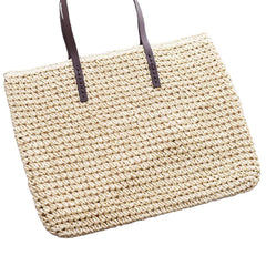 Women Straw Beach Bag Durable Weave Bucket Handbag Casual Rattan Tote