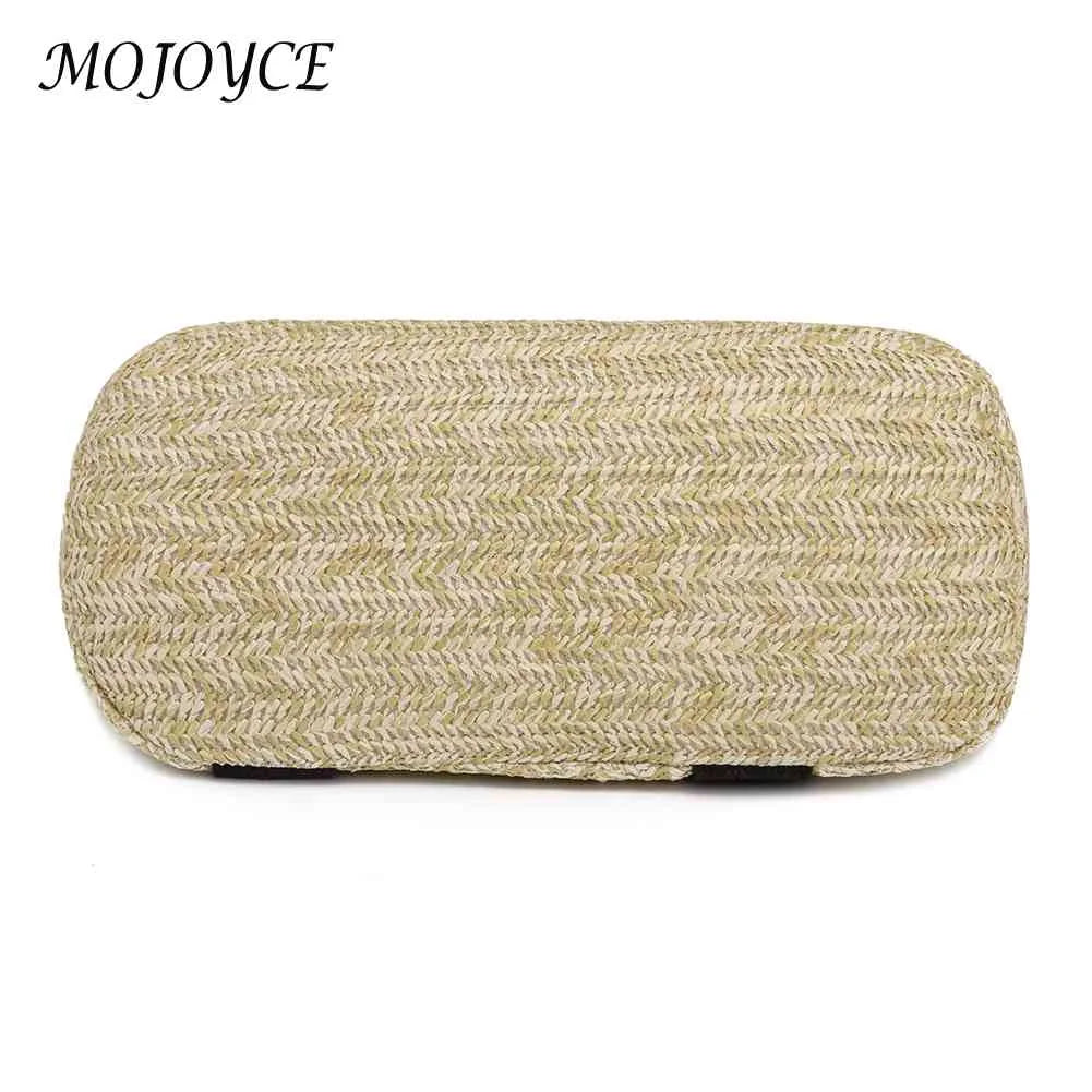 Women Straw Beach Bags Summer Pool Bag with Zipper Solid for Lady