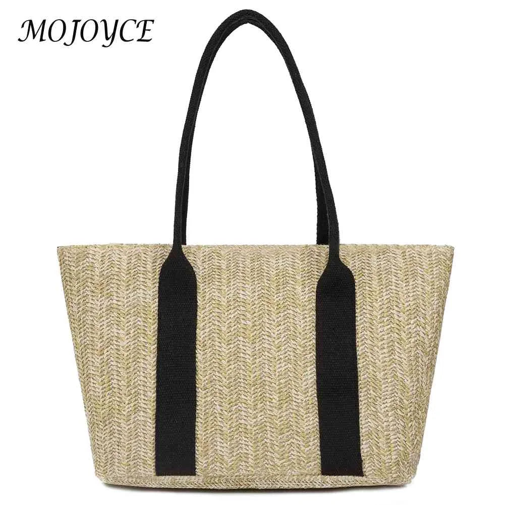 Straw Female Clutch Large Capacity Armpit Bag for Lady with Zipper