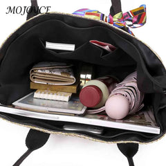 Straw Female Clutch Large Capacity Armpit Bag for Lady with Zipper