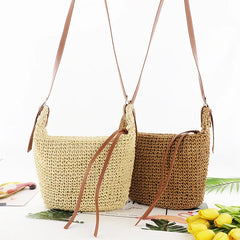 Women Straw Shoulder Bags Purses and Handbags Casual Beach Hobo Bag