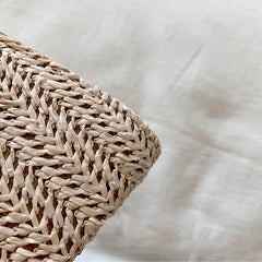 Straw Shoulder Bag Summer Purse Handbag Shopper Solid Weave Crossbody Bag