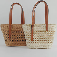 Women Straw Woven Handbag Beach Tote Seaside Summer Vacation Boho