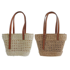 Women Straw Woven Handbag Beach Tote Seaside Summer Vacation Boho