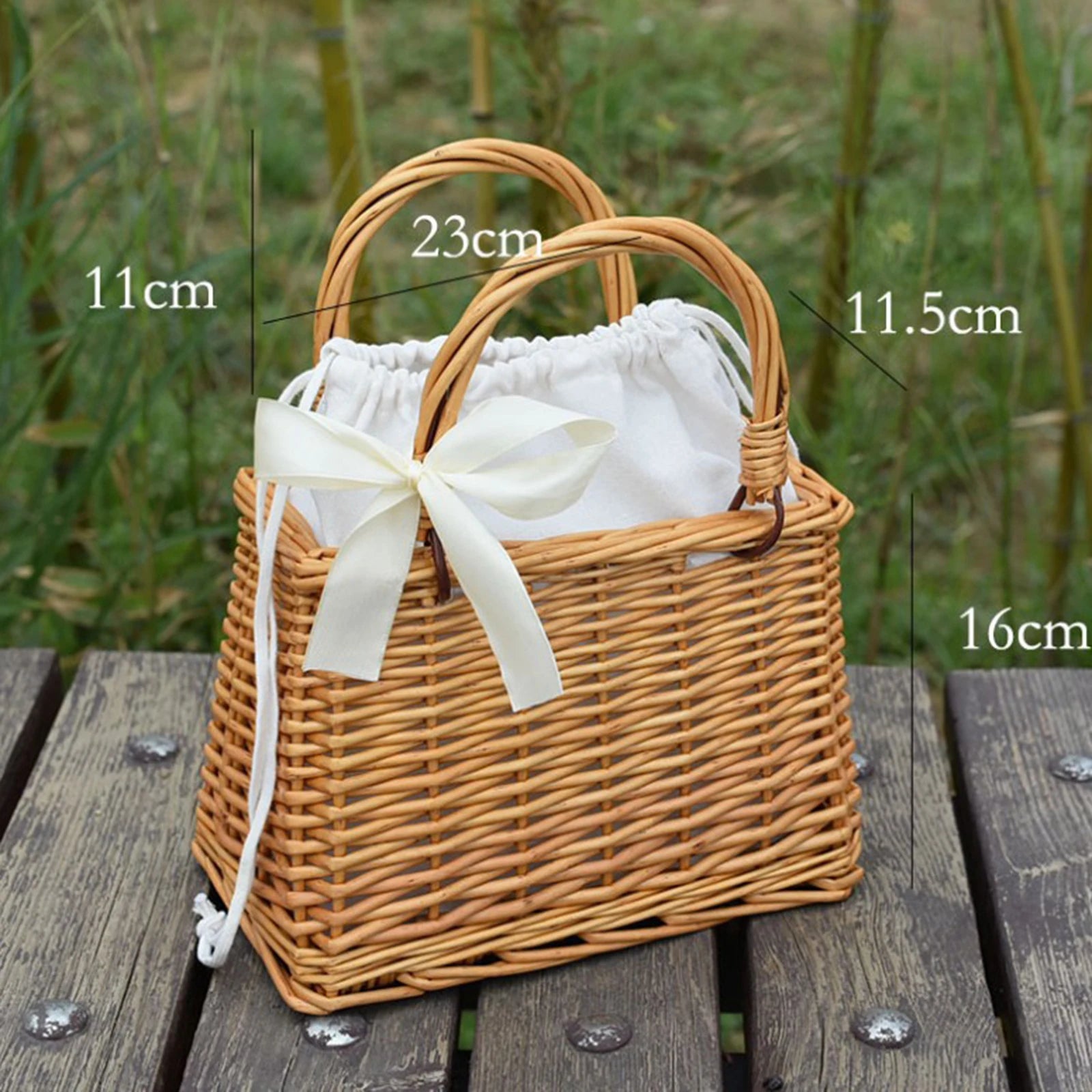 Women Straw Woven Tote Large Rattan Basket Beach Weaving Purse Handbag