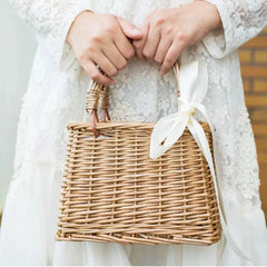 Women Straw Woven Tote Large Rattan Basket Beach Weaving Purse Handbag