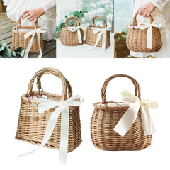 Women Straw Woven Tote Large Rattan Basket Beach Weaving Purse Handbag