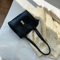 Soft Leather Flap Tote Bag Top PU Leather Shoulder Crossbody Bags