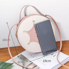 Women Rhinestone Round Shoulder Bag Handbag Crossbody Pouch
