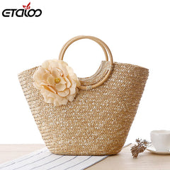 Women Summer Handbag Flower Straw Beach Bag Handbags & Crossbody Bags