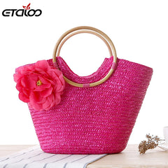Women Summer Handbag Flower Straw Beach Bag Handbags & Crossbody Bags