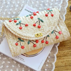 Women Summer Mini Straw Beach Tote Crossbody Bag Woven Handbag Clutch