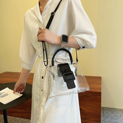 Women Summer PVC Clear Armpit Bags Ladies Pure Transparent Underarm Tote