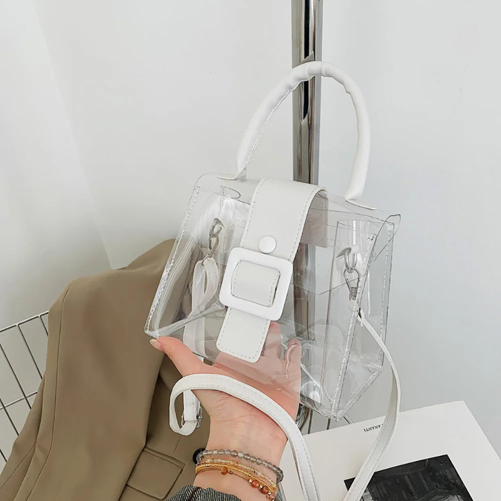 Women Summer PVC Clear Armpit Bags Ladies Pure Transparent Underarm Tote