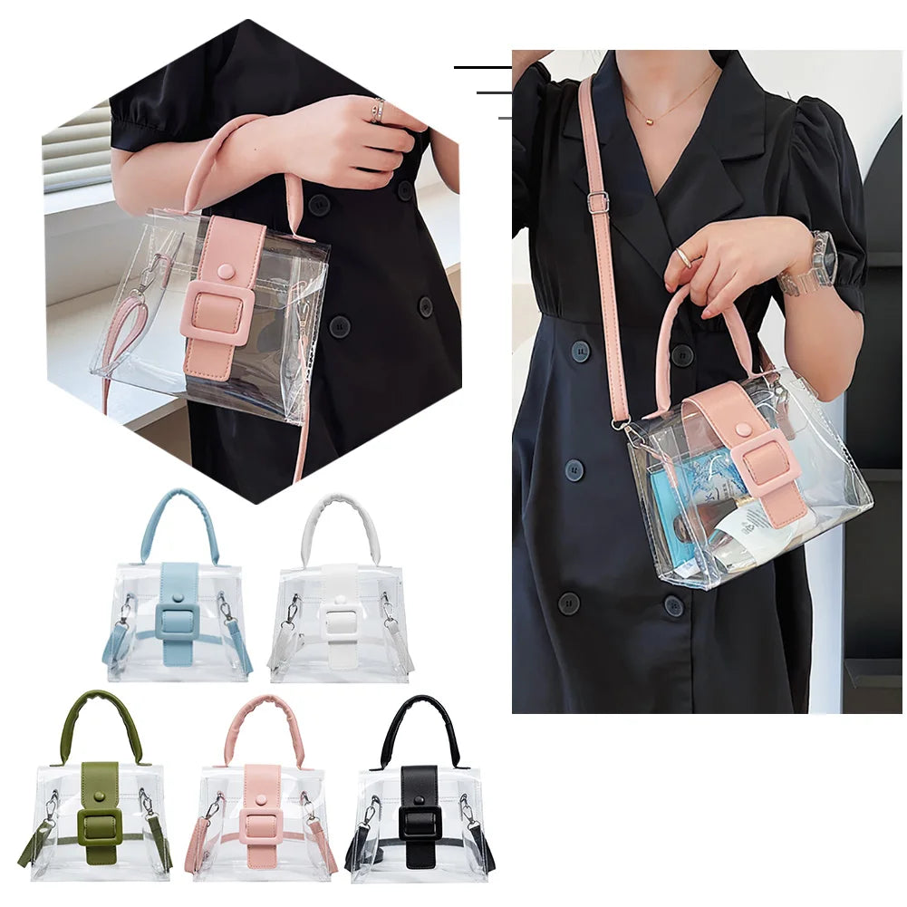 Women Summer PVC Clear Armpit Bags Ladies Pure Transparent Underarm Tote
