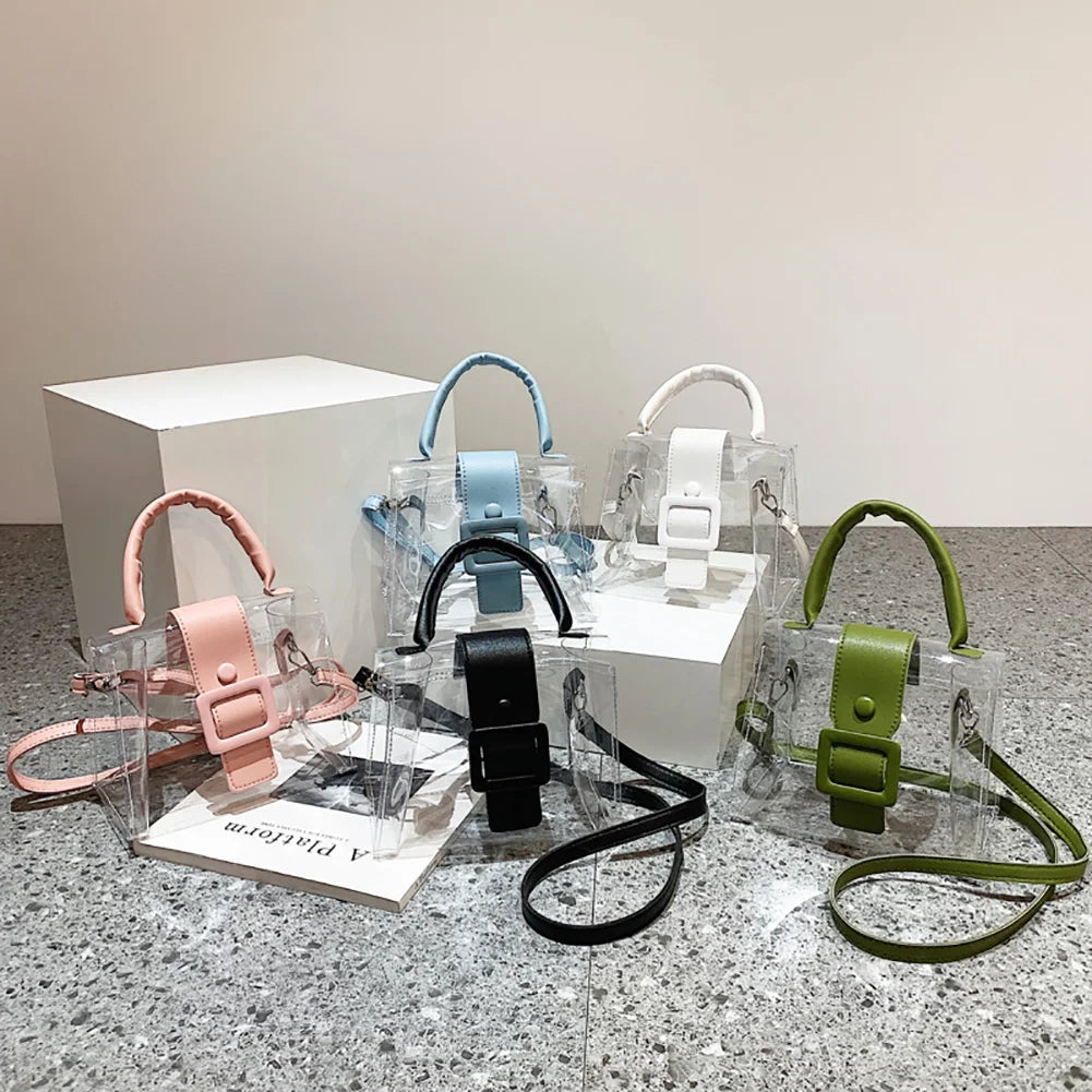 Women Summer PVC Clear Armpit Bags Ladies Pure Transparent Underarm Tote