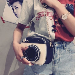 Women Summer Crossbody Bag Chain PU Leather Small Square Bag Clutch