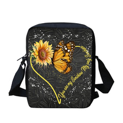 Women Sunflower Print Shoulder Bag with Interior Slot Pocket Handbag