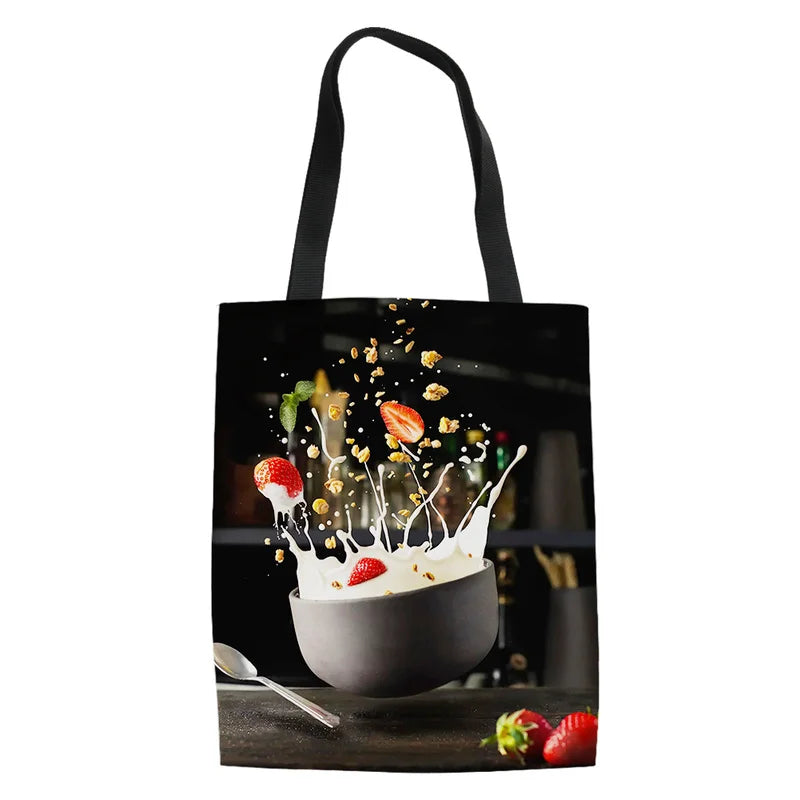 Women Supermarket Shopping Bag Large Canvas Tote Bag
