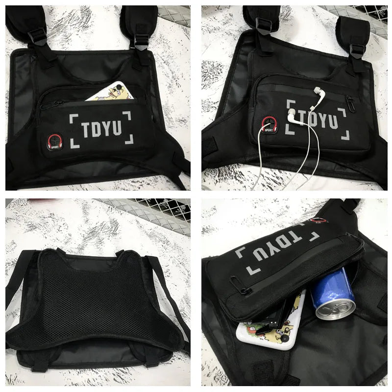 Tactical Vest Bag Unisex Chest Rig Bag Streetwear Waistcoat Packs